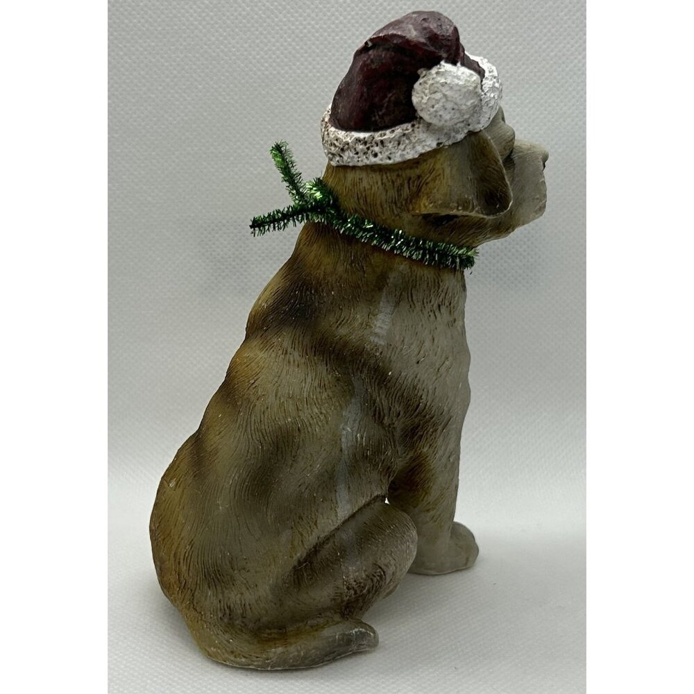 Santa Puppy Dog Pet Figurine Vintage Christmas Hat Tinsel Collar Cute Labrador? - Picture 5 of 12